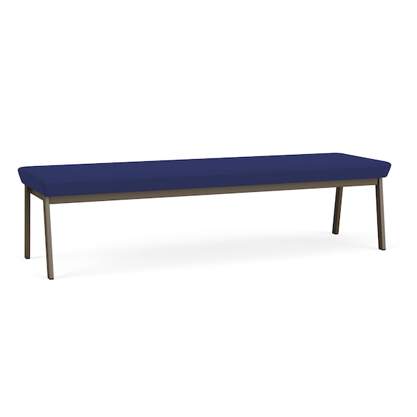 Newport 3 Seat Bench Metal Frame, Bronze, OH Cobalt Upholstery